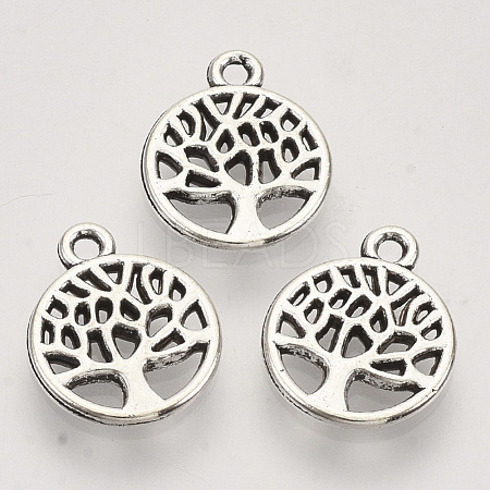 Tibetan Style Alloy Pendants X-TIBEP-T009-25AS-RS-1
