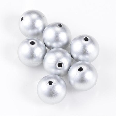Matte Style Spray Painted Acrylic Beads ACRP-S669-10mm-01-1