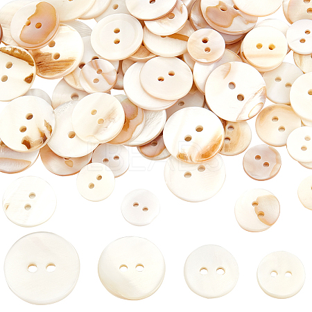 80Pcs 4 Styles Shell Buttons FIND-BBC0015-95A-1