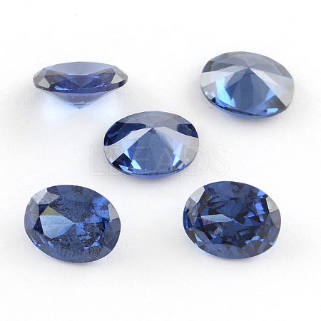 Oval Shaped Cubic Zirconia Pointed Back Cabochons ZIRC-R010-14x10-04-1