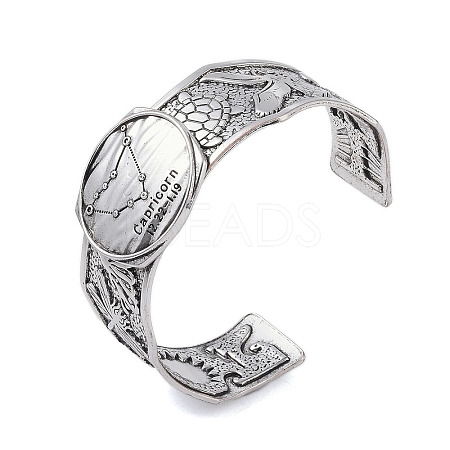 Constellation Alloy Open Cuff Bangles for Women Men BJEW-C064-01AS-01-1