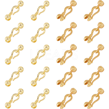 Brass S-Hook Clasps KK-HS0002-04G-1