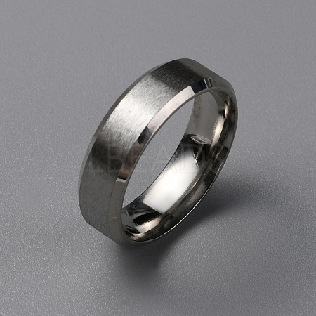 Matte Style 304 Stainless Steel Wide Band Finger Rings for Women Men RJEW-WH0009-14C-P-1