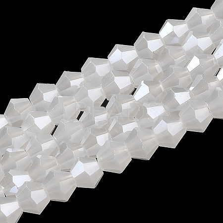 Imitation Jade Electroplate Glass Beads Strands GLAA-F029-J4mm-C06-1