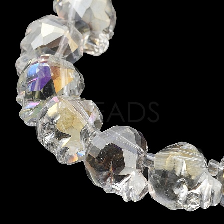 Transparent Electroplated Glass Beads Strands GLAA-G104-02C-1