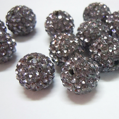 Polymer Clay Rhinestone Beads X-RB-C1438-10mm-A12-1