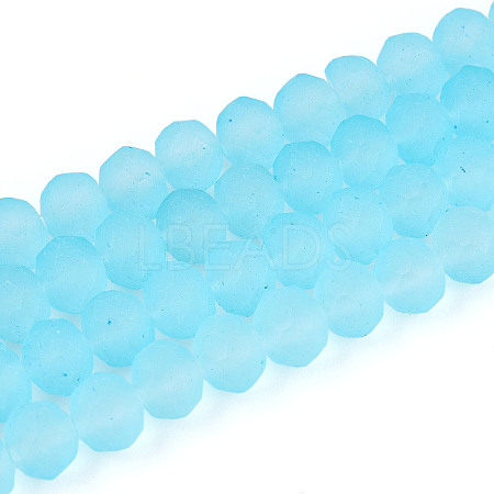 Baking Paint Frosted Glass Beads Strands FGLA-N003-6mm-02-1