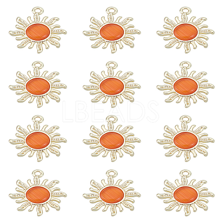 12Pcs Golden Alloy Pendants FIND-LP0002-23-1