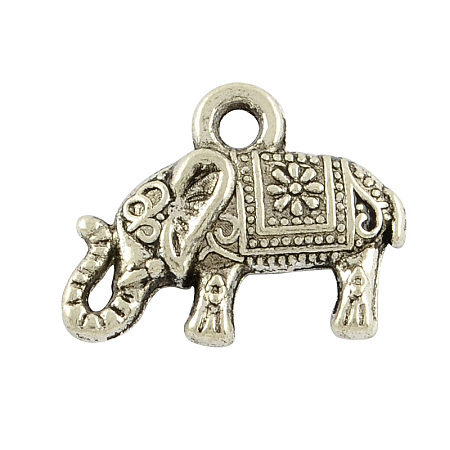 Tibetan Style Alloy Elephant Pendants TIBEP-23670-AS-LF-1
