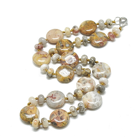 Natural Crazy Agate Beaded Necklaces NJEW-S393-26-1