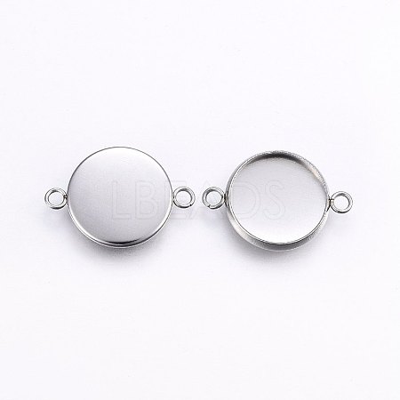 Tarnish Resistant 304 Stainless Steel Cabochon Connector Settings X-STAS-I095-28P-B-1