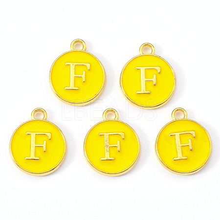 Golden Plated Alloy Enamel Charms ENAM-S118-09F-1