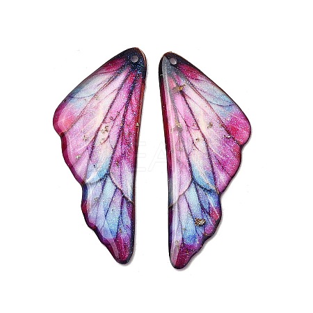 2Pcs Transparent Epoxy Resin Pendants RESI-A044-04B-1