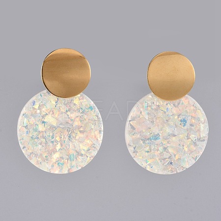 Flat Round Ear Studs EJEW-JE03706-1