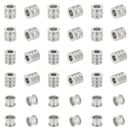 Unicraftale 60Pcs 3 Style 303 Stainless Steel European Beads STAS-UN0055-73-1