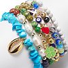 6Pcs 6 Style Natural Mixed Gemstone & Pearl & Glass Beaded Stretch Bracelets Set BJEW-JB08876-5