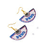 1 Pairs Acrylic Fan Dangle Earrings EJEW-TA0001-74-2
