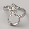 304 Stainless Steel Cuff Pad Ring Settings STAS-WH0027-46B-1