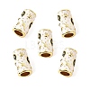 Brass Micro Pave Clear Cubic Zirconia Column European Beads KK-Z114-15G-B-2