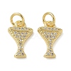 Rack Plating Brass Micro Pave Cubic Zirconia Pendants KK-K392-55G-1