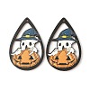 Halloween Theme Single Face Printed Aspen Wood Big Pendants WOOD-TAC0018-09H-1