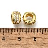 Brass Micro Pave Clear Cubic Zirconia European Beads ZIRC-I070-095G-2