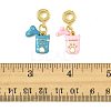 2Pcs 2 Colors Brass Enamel European Dangle Charms KK-FS0001-82-5