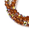 Electroplate Transparent Glass Beads Strands EGLA-A046-01A-12-2