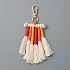Cotton Rope Braided Tassel Pendant Decorations HJEW-WH0043-11KCG-1