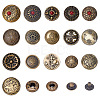 20Pcs 20 Styles Alloy & Brass Snap Buttons BUTT-ME0001-09-1