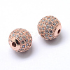 Rack Plating Brass Cubic Zirconia Beads ZIRC-S001-10mm-A03-2