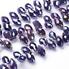 Electroplate Glass Faceted Teardrop Beads Strands X-EGLA-D014-11-2