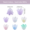 480Pcs 6 Colors Plastic Bead Caps FIND-SC0017-30-2