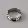 201 Stainless Steel Grooved Finger Ring Settings STAS-WH0027-26F-P-2