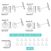 40Pcs 4 Style 304 Stainless Steel Stud Earring Settings STAS-DC0007-37-5