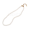 Vintage Painted Round Glass Pearl Beaded Necklace for Girl Women Mother NJEW-JN03665-3