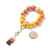 Round & Polygon Natural Wood Beads Stretch Bracelets Keychains KEYC-JKC00319-5