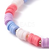 Handmade Disc Polymer Clay Braided Bead Bracelets Set BJEW-TA00043-10