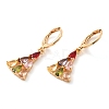 Rack Plating Golden Brass Dangle Leverback Earrings EJEW-B037-23G-1