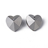 Faceted Heart Electroplated Glass Pendants X-EGLA-R082-04-4