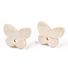 Ash Wood Stud Earring Findings EJEW-N017-011Y-2