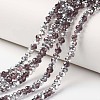 Electroplate Transparent Glass Beads Strands EGLA-A034-T4mm-M14-1