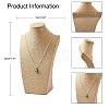 Wooden Covered with Imitation Burlap Necklace Displays NDIS-K001-B16-5