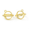 Rack Plating Brass Pave Clear Cubic Zirconia Bead Cage Pendants KK-G464-10G-1