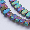 Electroplate Non-magnetic Synthetic Hematite Beads Strands G-J382-4x8x2mm-A03-F-2