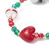 Christmas Electroplate Glass Beaded Stretch Bracelets BJEW-MZ00195-4