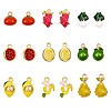 18Pcs Imitation Fruit Charm Pendant Mixed Enamel Fruits Charms Mixed Shape Pendant for Jewelry Necklace Bracelet Earring Making Crafts JX185A-1