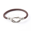 Braided Imitation Cowhide Leather Cord Bracelets for Couple BJEW-JB06443-30