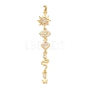 Tassel Brass Micro Pave Clear Cubic Zirconia Big Pendants KK-L271-01G-11-1