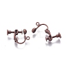 Rack Plated Brass Screw Clip-on Earring Findings X-KK-P169-04R-2